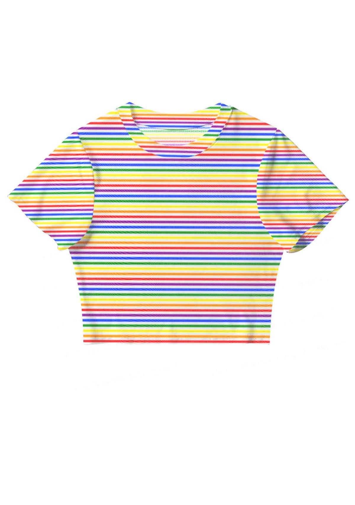 Rainbow Stripes Pride Y2K Mesh Crop Top Cherrykitten