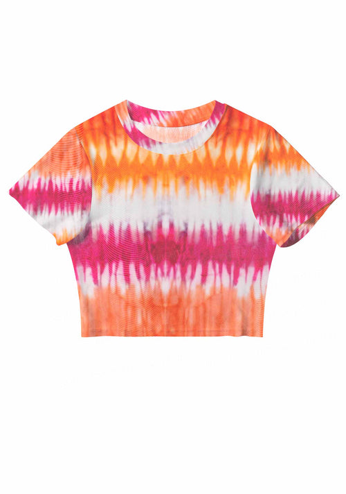 Lesbian Tie Dye Pride Y2K Mesh Crop Top Cherrykitten