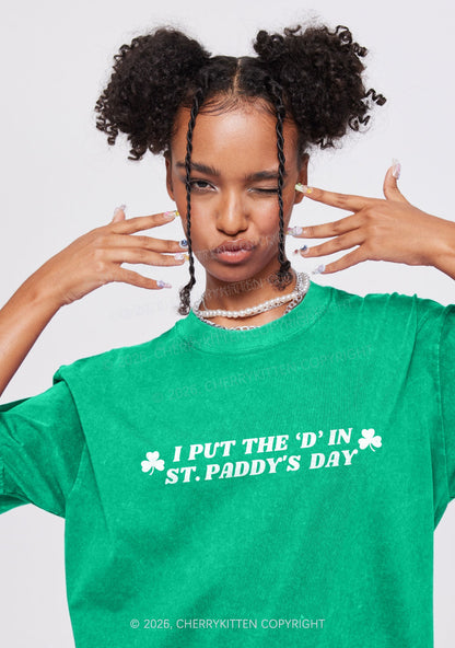 Put D In ST Paddys Day St Patricks Y2K Shirts Washed Tee Cherrykitten
