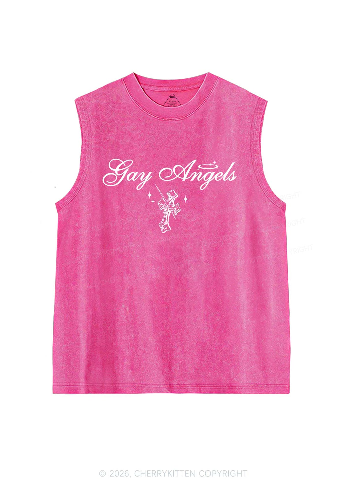 Gay Angels Pride Y2K Washed Muscle Tank Cherrykitten