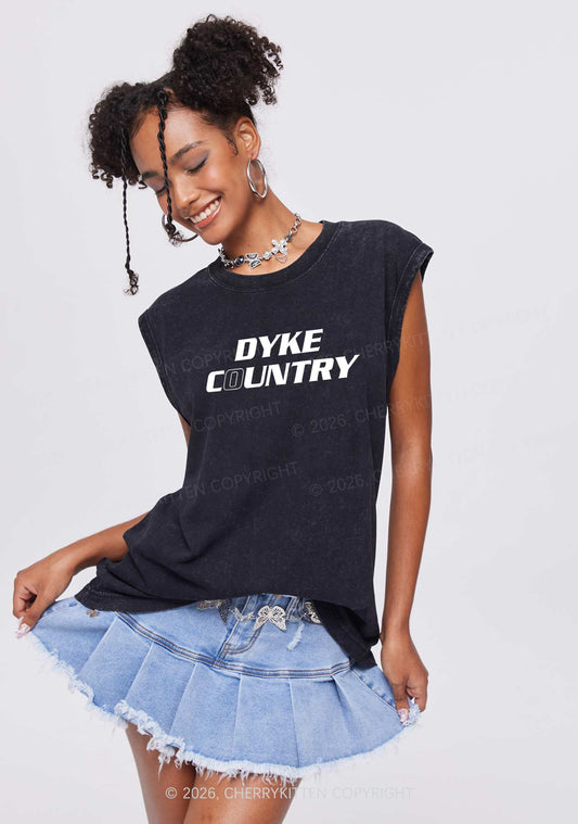Dyke Country Pride Y2K Washed Muscle Tank Cherrykitten