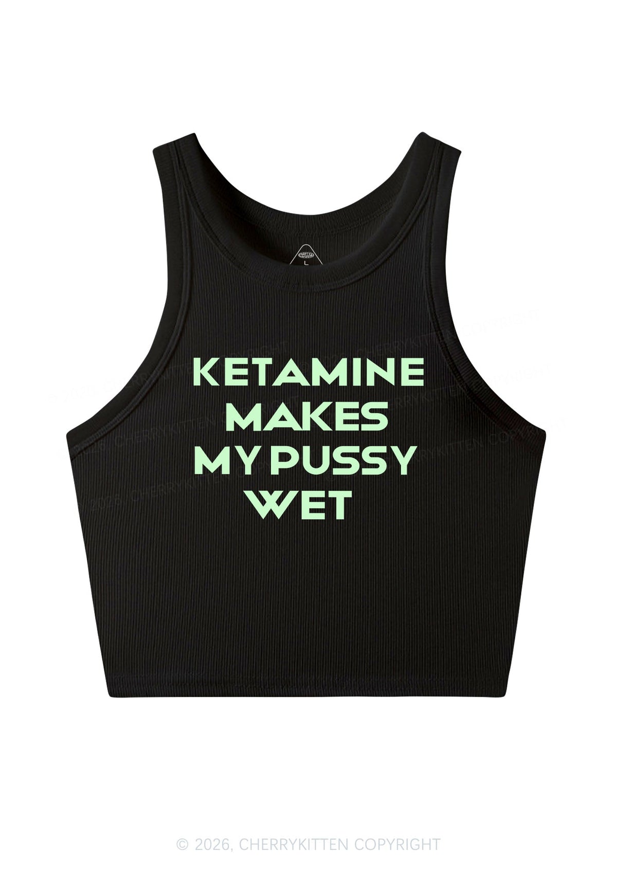 K Makes My Puxxy Wet Y2K Crop Tank Top Cherrykitten