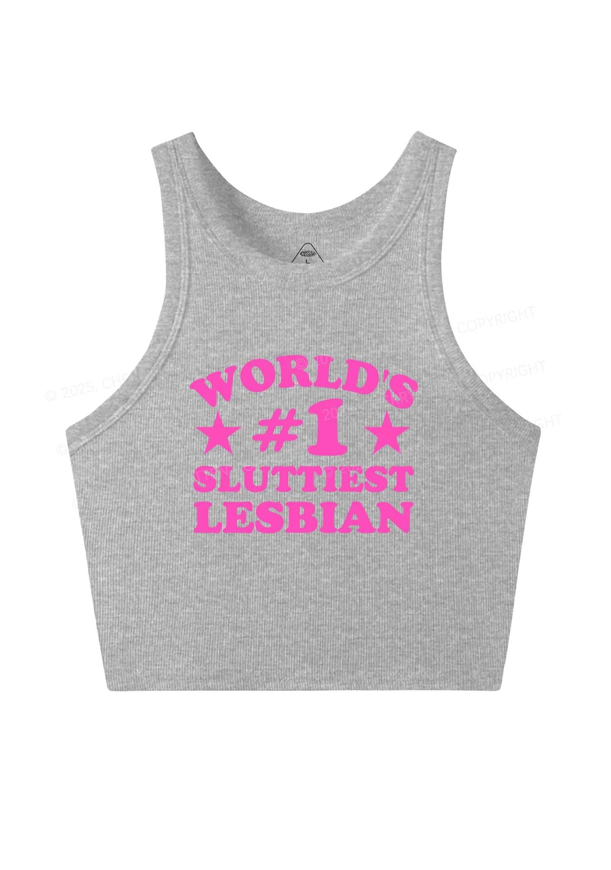 Worlds First Slxttiest Lesbian Pride Y2K Crop Tank Top Cherrykitten