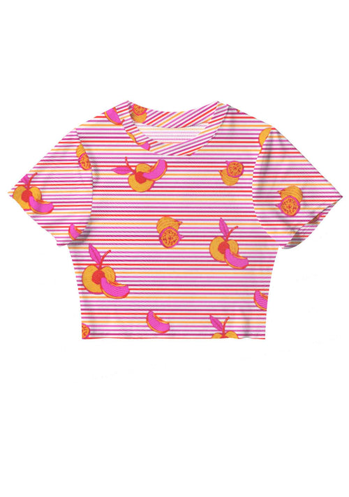 Peachy Lesbian Stripe Pride Y2K Mesh Crop Top Cherrykitten