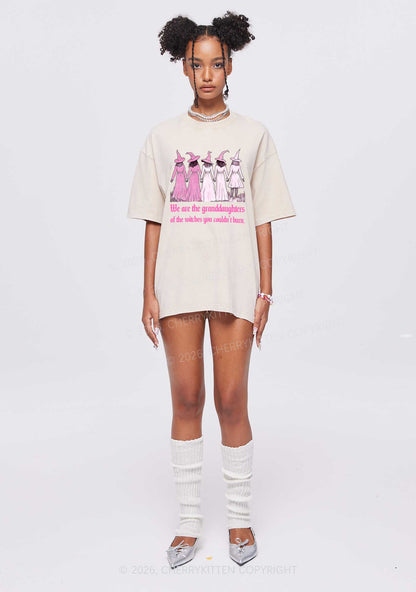 Halloween Witches Granddaughters Y2K Shirts Washed Tee Cherrykitten