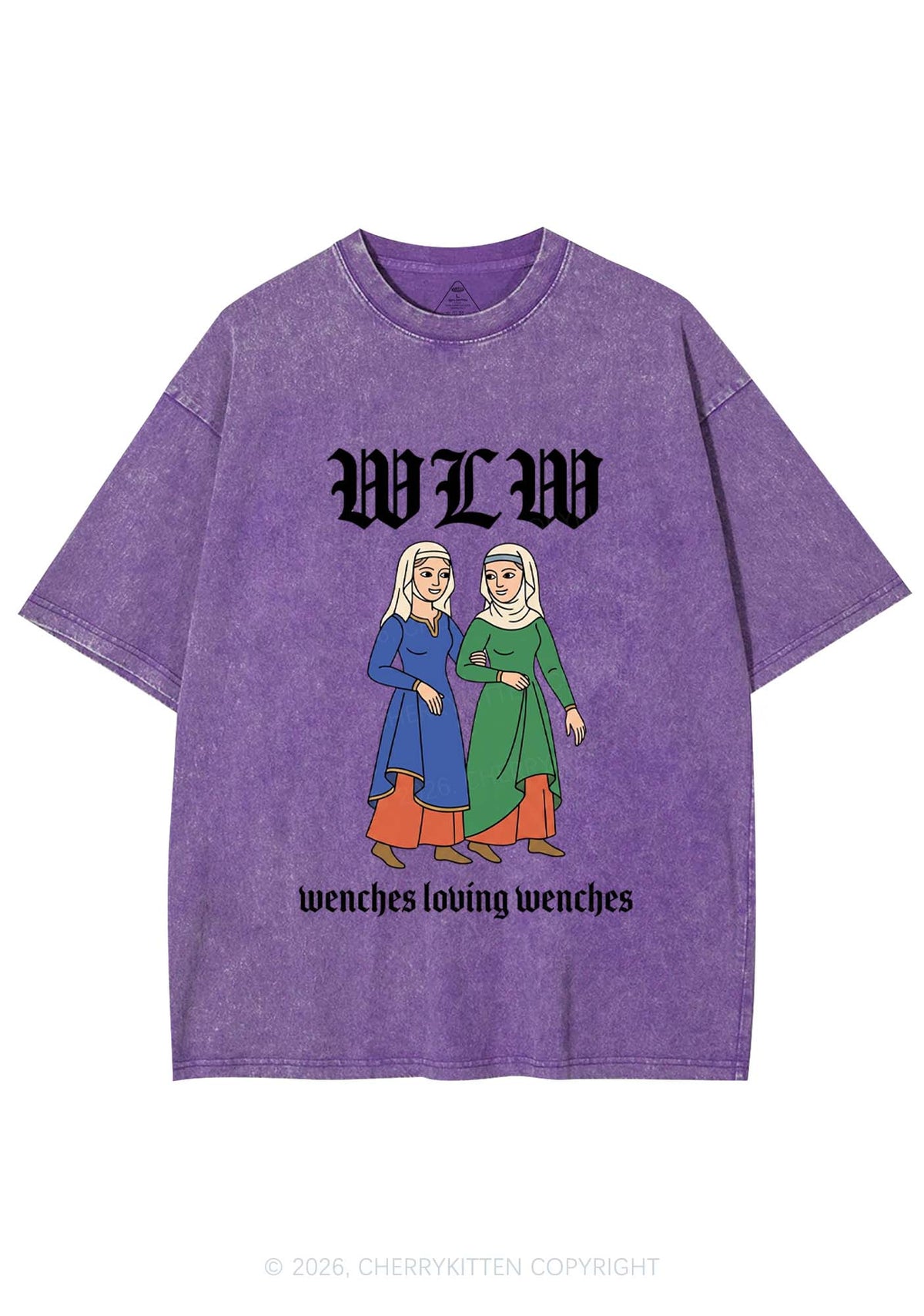 Wenches Loving Wenches Pride Y2K Shirts Washed Tee Cherrykitten