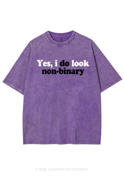 I Do Look Nonbinary Pride Y2K Shirts Washed Tee Cherrykitten