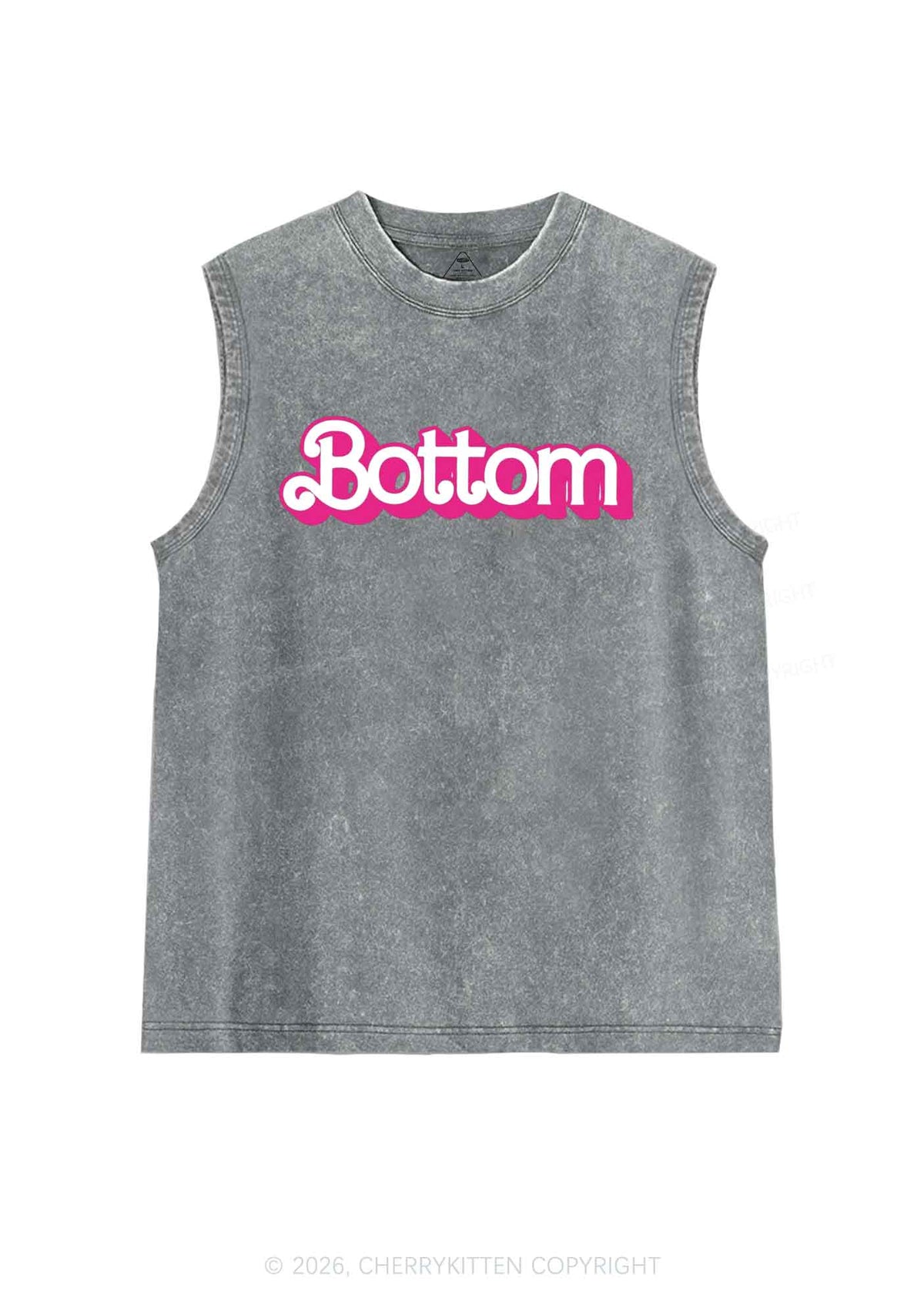 Pink Bottom Pride Y2K Washed Muscle Tank Cherrykitten