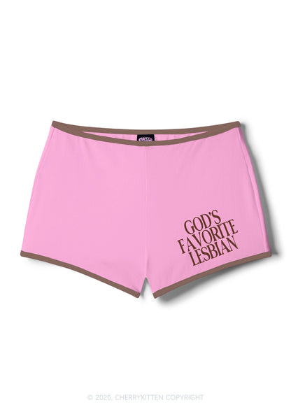 Gods Favorite Lesbian Pride Y2K Booty Shorts Cherrykitten