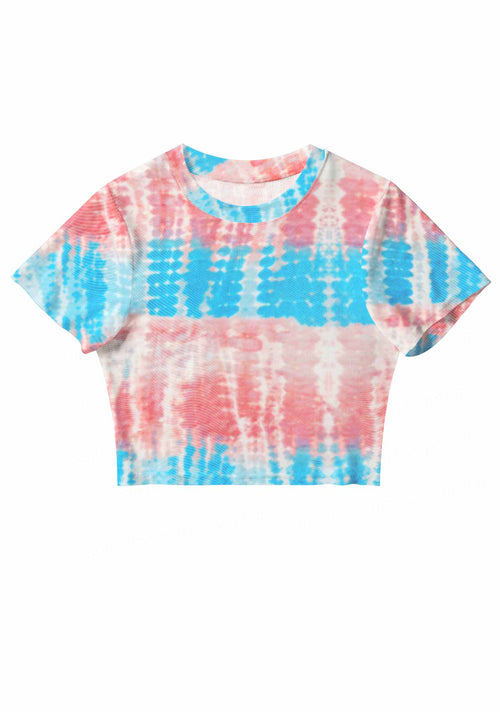 Tie Dye Trans Pride Y2K Mesh Crop Top Cherrykitten