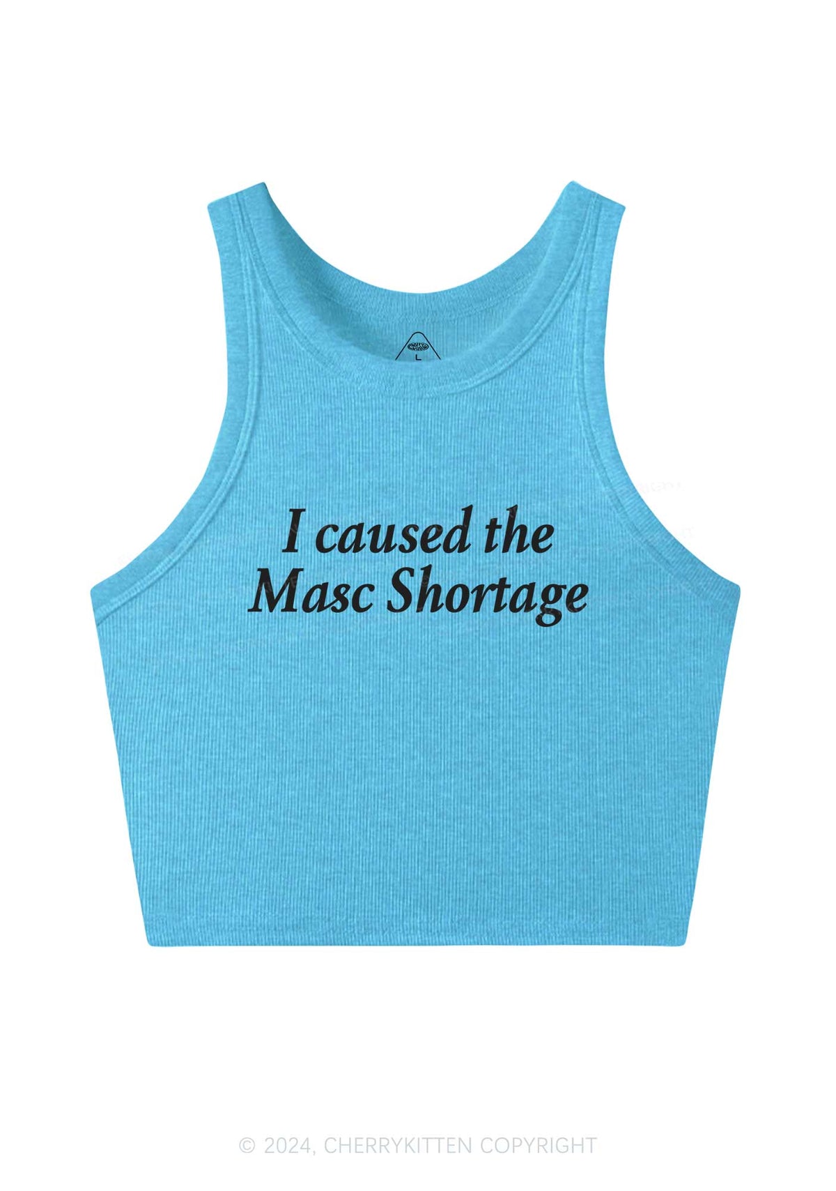 I Caused The Masc Shortage Y2K Crop Tank Top Cherrykitten