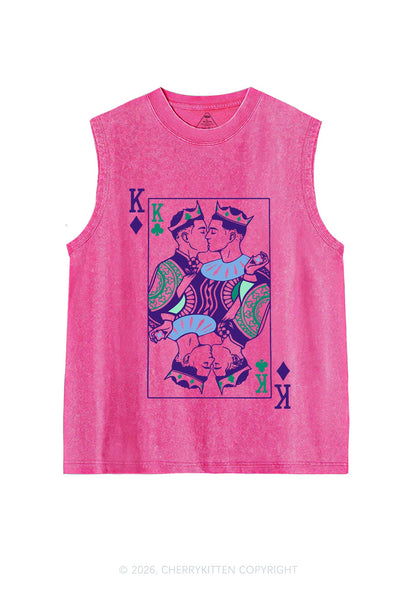Gay King Pride Y2K Washed Muscle Tank Cherrykitten