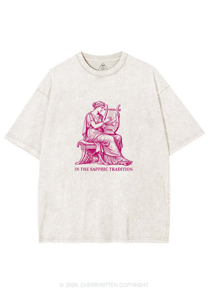 In The Sapphic Tradition Pride Y2K Shirts Washed Tee Cherrykitten