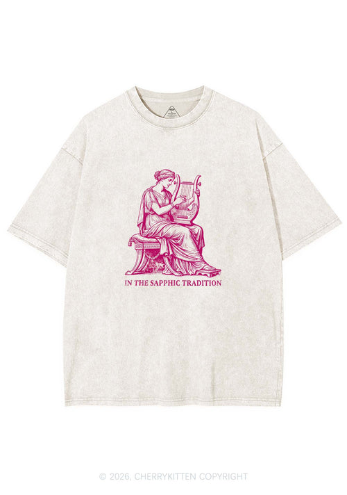In The Sapphic Tradition Pride Y2K Shirts Washed Tee Cherrykitten