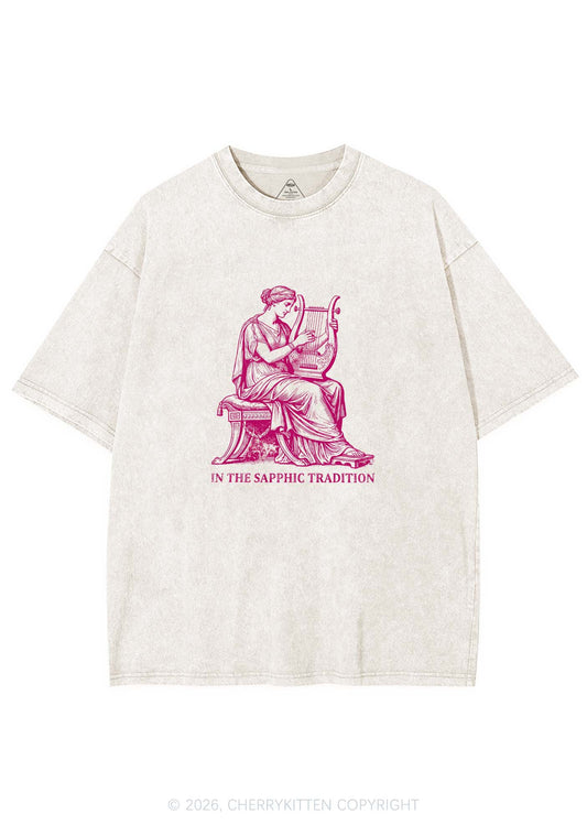 In The Sapphic Tradition Pride Y2K Shirts Washed Tee Cherrykitten