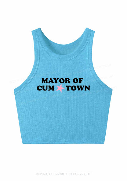 Mayor Of Come Town Y2K Crop Tank Top Cherrykitten