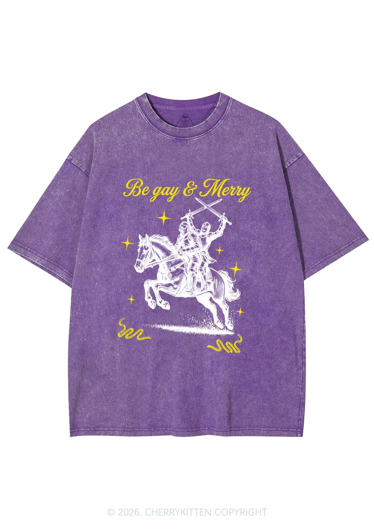 Be Gay Merry Pride Y2K Shirts Washed Tee Cherrykitten