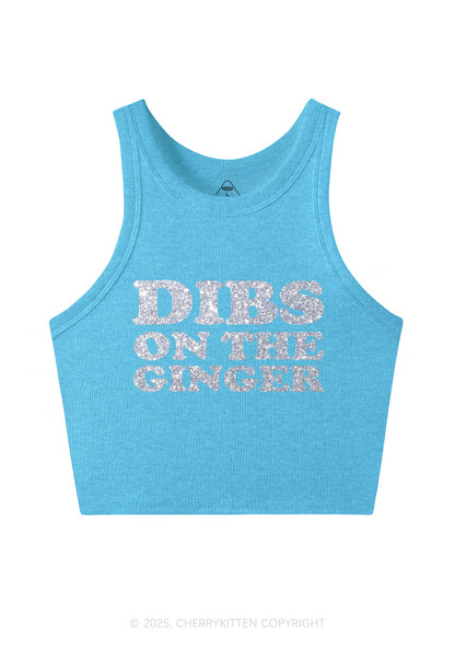 Glitter Dibs On The Ginger St Patricks Y2K Crop Tank Top Cherrykitten