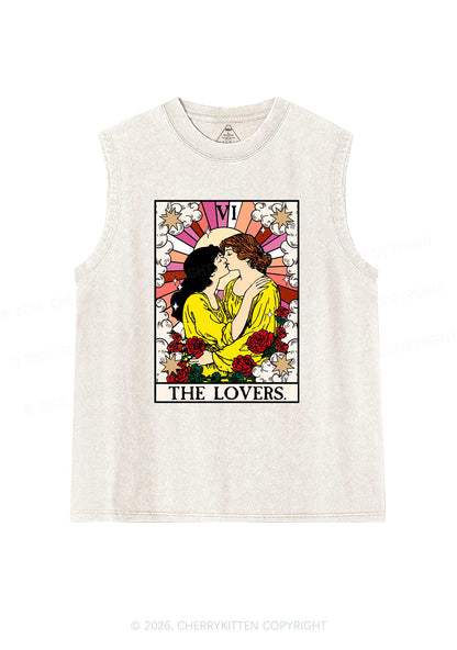 Kissing Lesbians Pride Y2K Washed Muscle Tank Cherrykitten