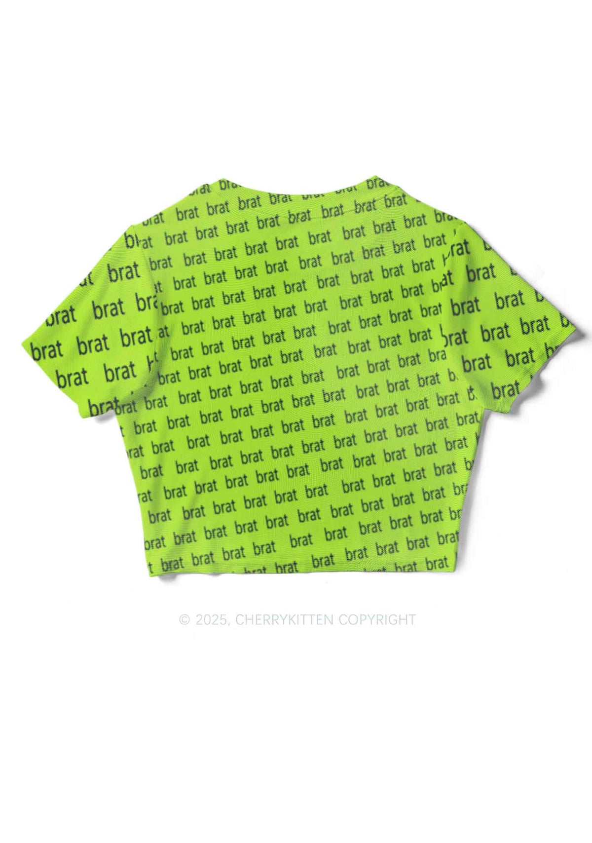 Green Brat Summer Y2K Mesh Crop Top Cherrykitten