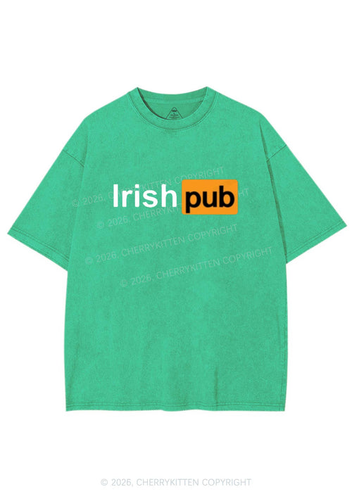 Irish Pub St Patricks Y2K Shirts Washed Tee Cherrykitten