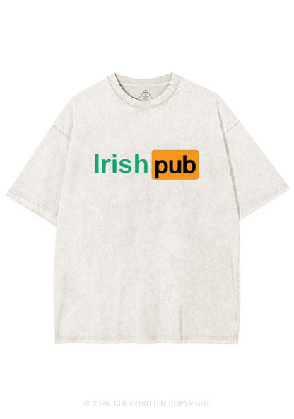 Irish Pub St Patricks Y2K Shirts Washed Tee Cherrykitten