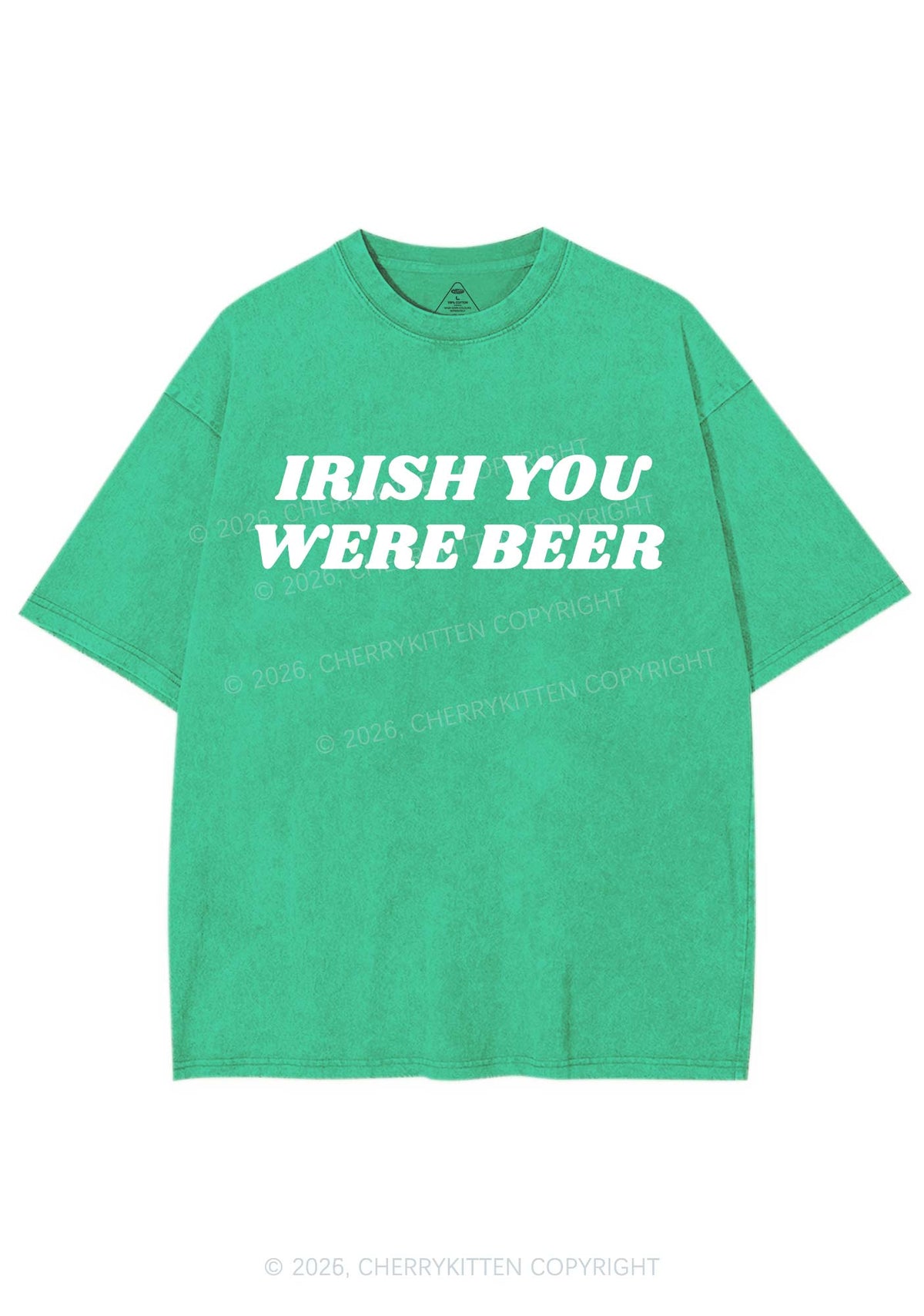 Irish You Were Beer St Patricks Y2K Shirts Washed Tee Cherrykitten