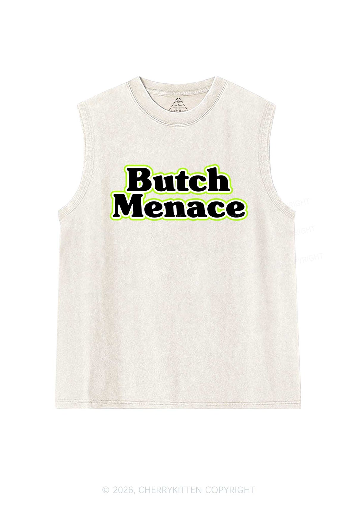 Butch Menace Pride Y2K Washed Muscle Tank Cherrykitten