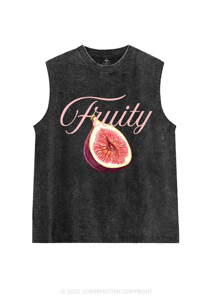 Fruity Fig Pride Y2K Washed Muscle Tank Cherrykitten