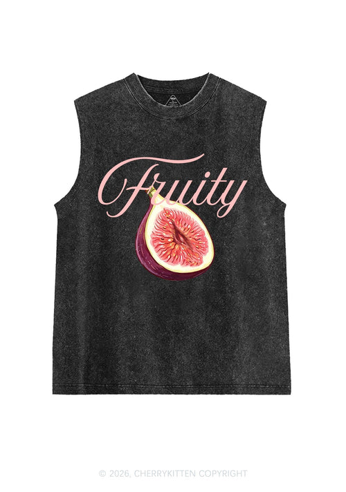 Fruity Fig Pride Y2K Washed Muscle Tank Cherrykitten