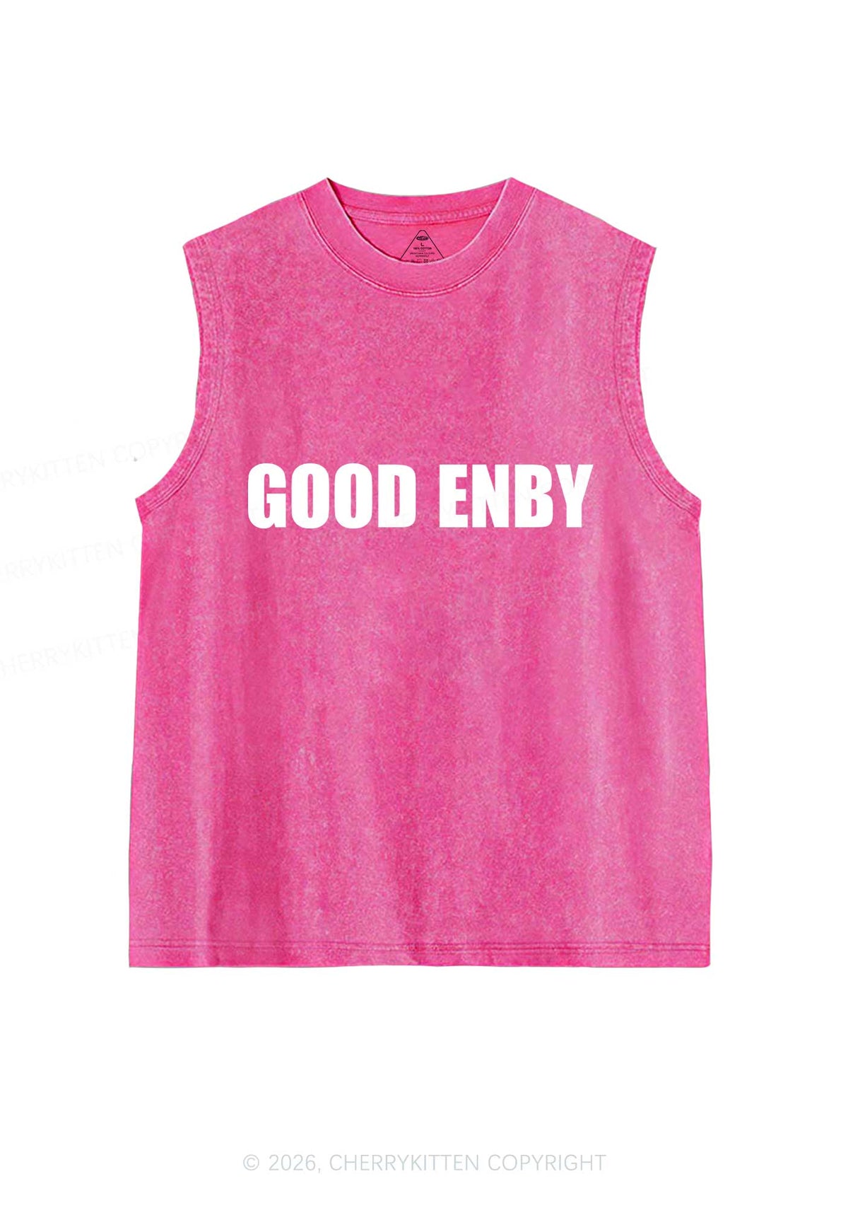 Good Enby Pride Y2K Washed Muscle Tank Cherrykitten