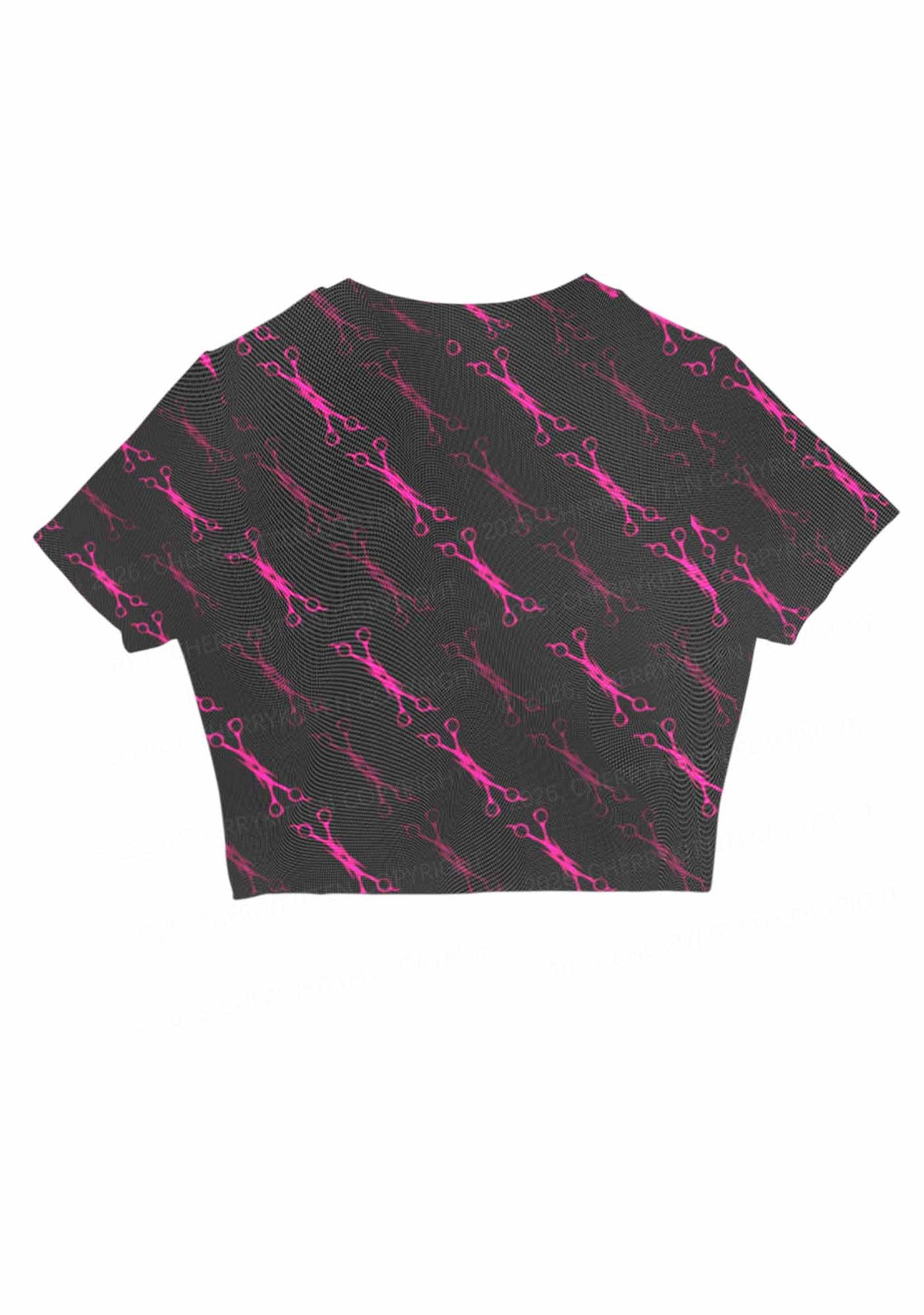 Pink Scissors Pride Y2K Mesh Crop Top Cherrykitten