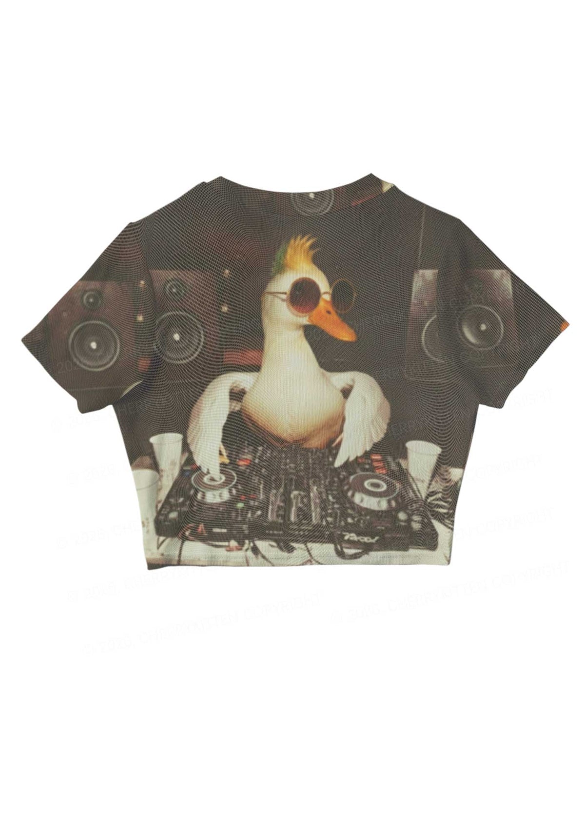 Sunglasses DJ Duck Y2K Mesh Crop Top Cherrykitten