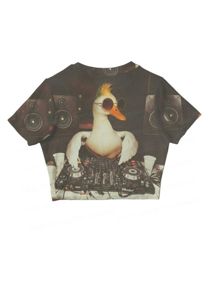Sunglasses DJ Duck Y2K Mesh Crop Top Cherrykitten