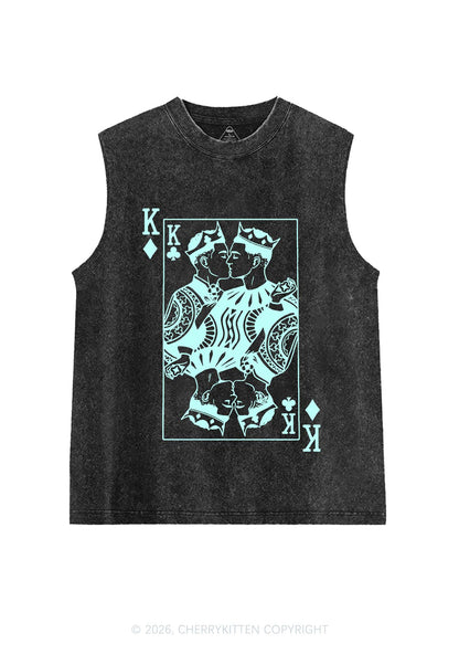 Gay King Pride Y2K Washed Muscle Tank Cherrykitten