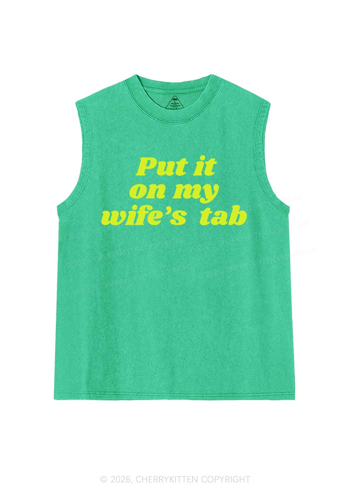 Put It On My Wifes Tab Pride Y2K Washed Muscle Tank Cherrykitten