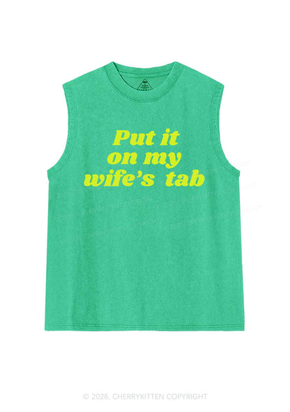 Put It On My Wifes Tab Pride Y2K Washed Muscle Tank Cherrykitten