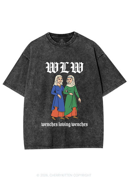 Wenches Loving Wenches Pride Y2K Shirts Washed Tee Cherrykitten