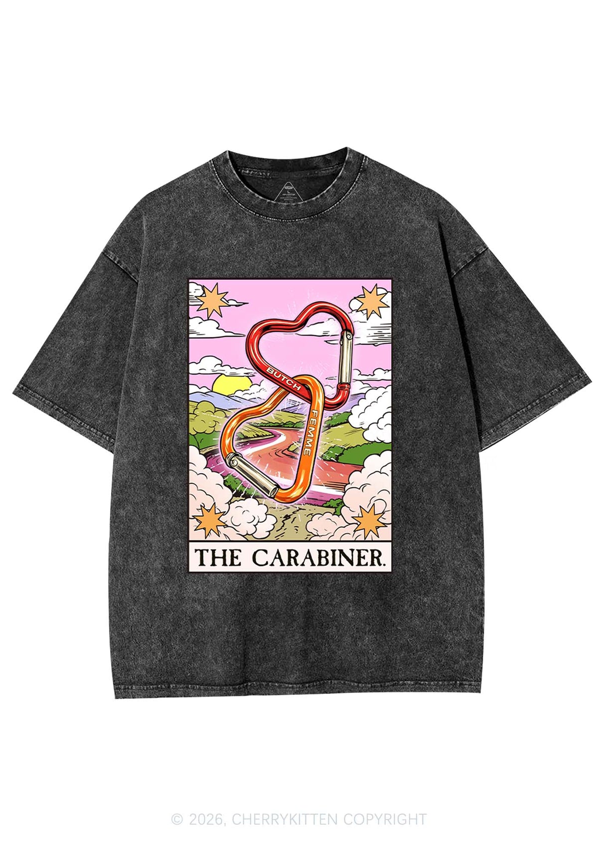 The Carabiner Tarot Pride Y2K Shirts Washed Tee Cherrykitten