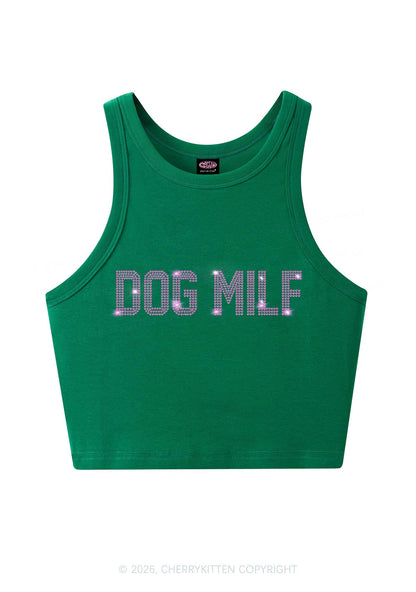 Rhinestone Dog Mxxf Y2K Crop Tank Top Cherrykitten