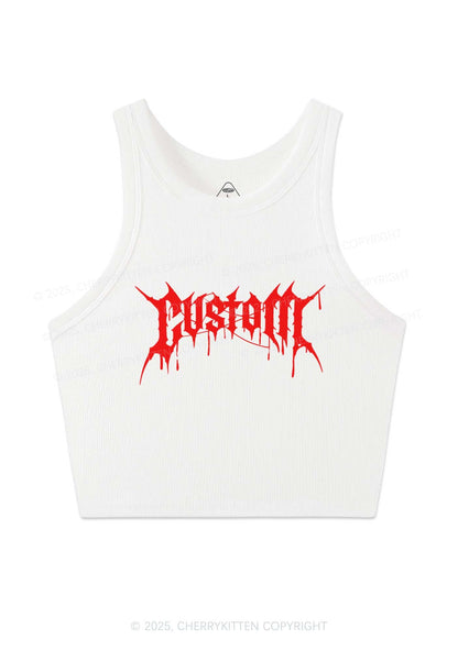 Custom Font Art Y2K Crop Tank Top Cherrykitten