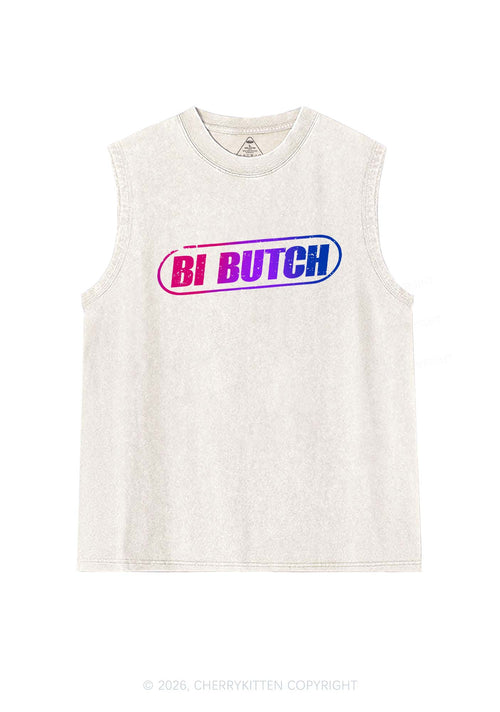 Bi Butch Pride Y2K Washed Muscle Tank Cherrykitten