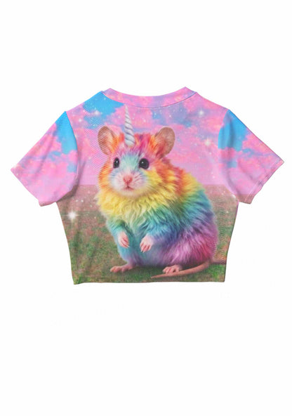 Unicorn Rat Pride Y2K Mesh Crop Top Cherrykitten