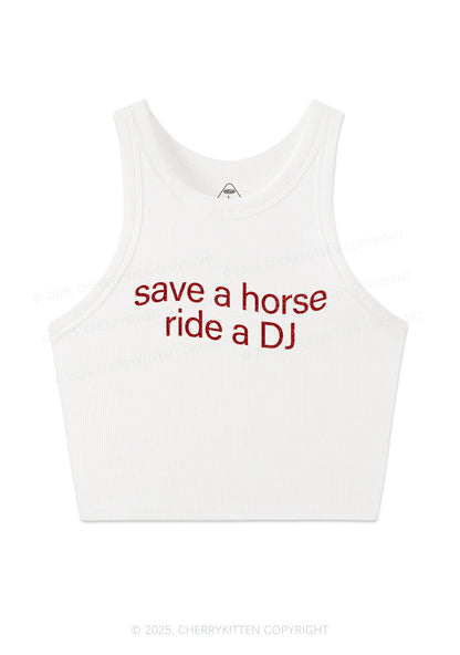 Glitter Ride A DJ Y2K Crop Tank Top Cherrykitten