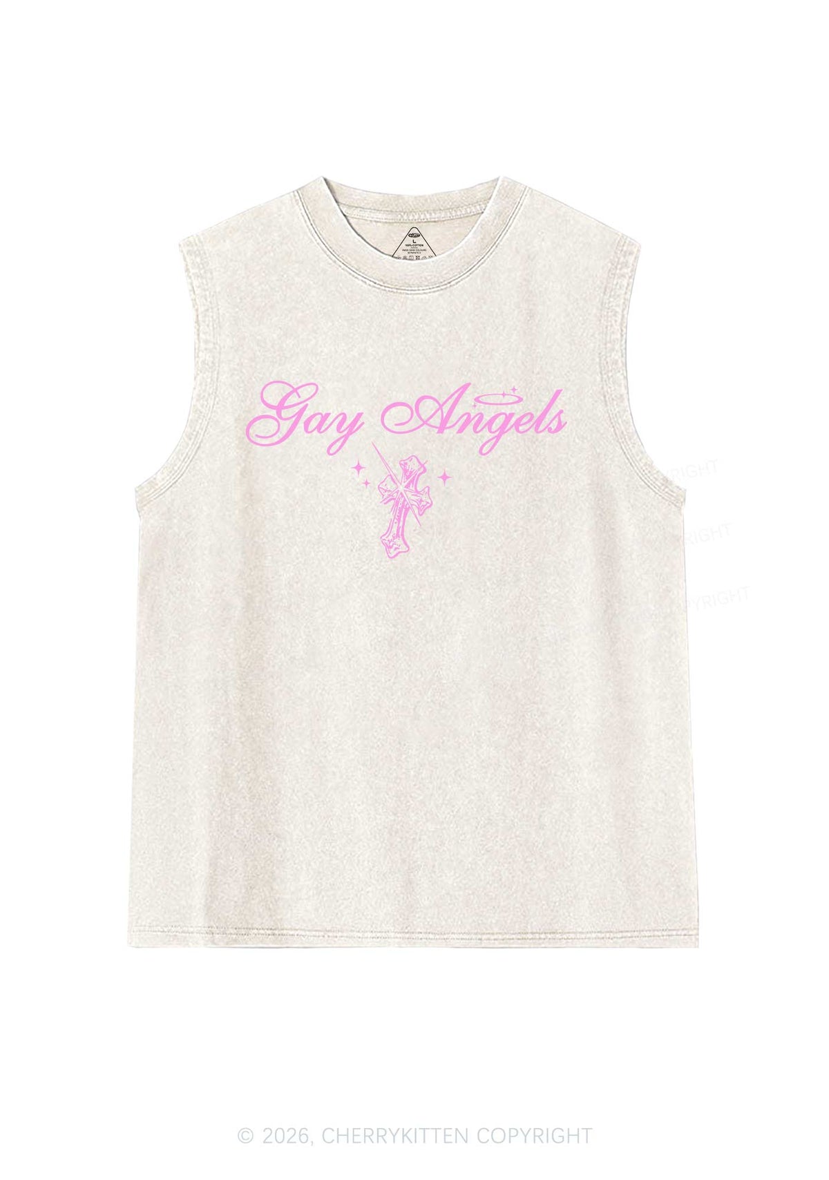 Gay Angels Pride Y2K Washed Muscle Tank Cherrykitten