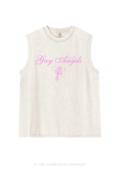 Gay Angels Pride Y2K Washed Muscle Tank Cherrykitten