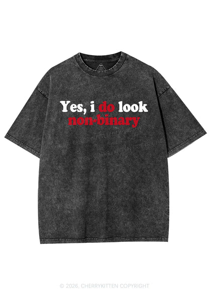 I Do Look Nonbinary Pride Y2K Shirts Washed Tee Cherrykitten