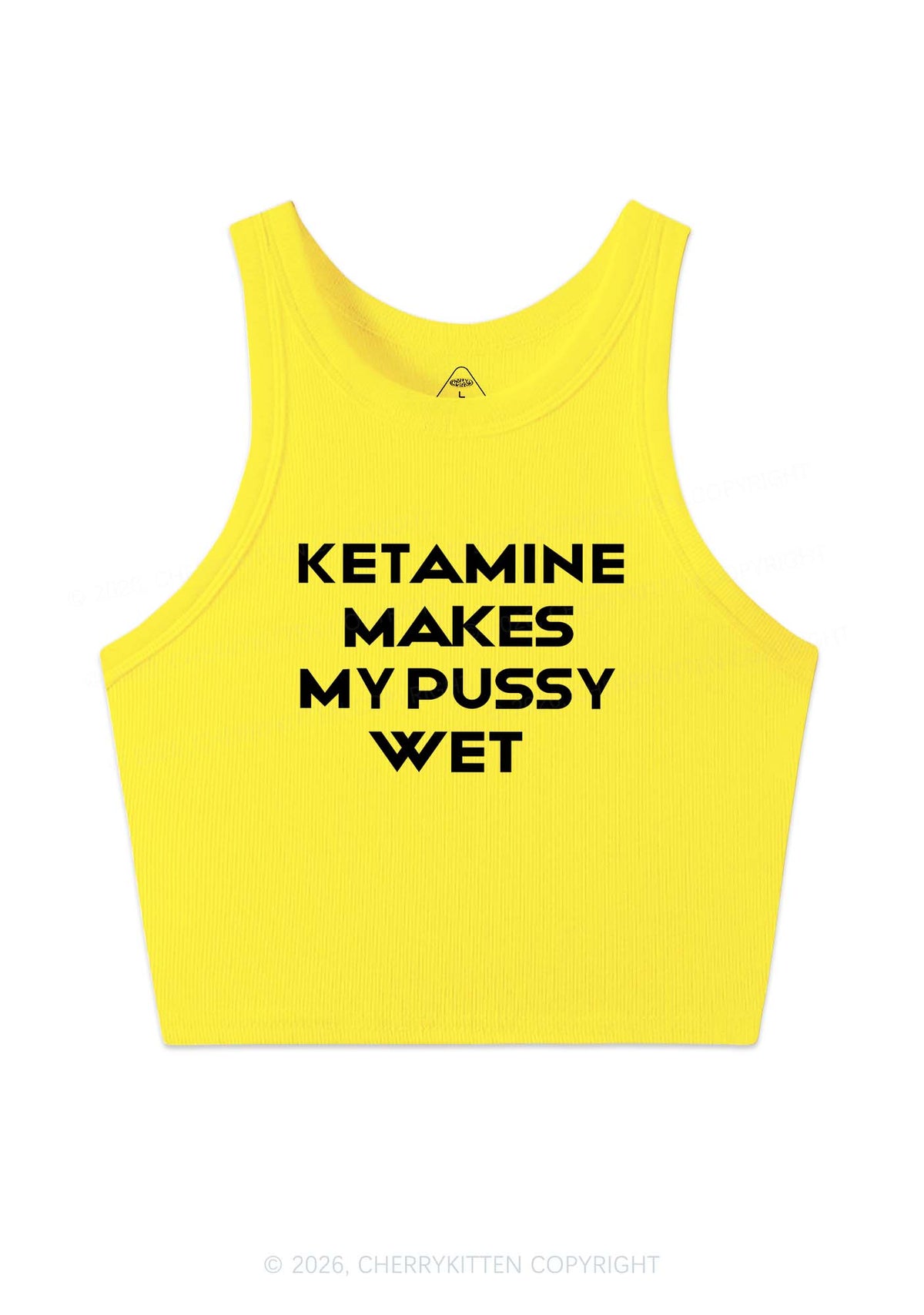 K Makes My Puxxy Wet Y2K Crop Tank Top Cherrykitten