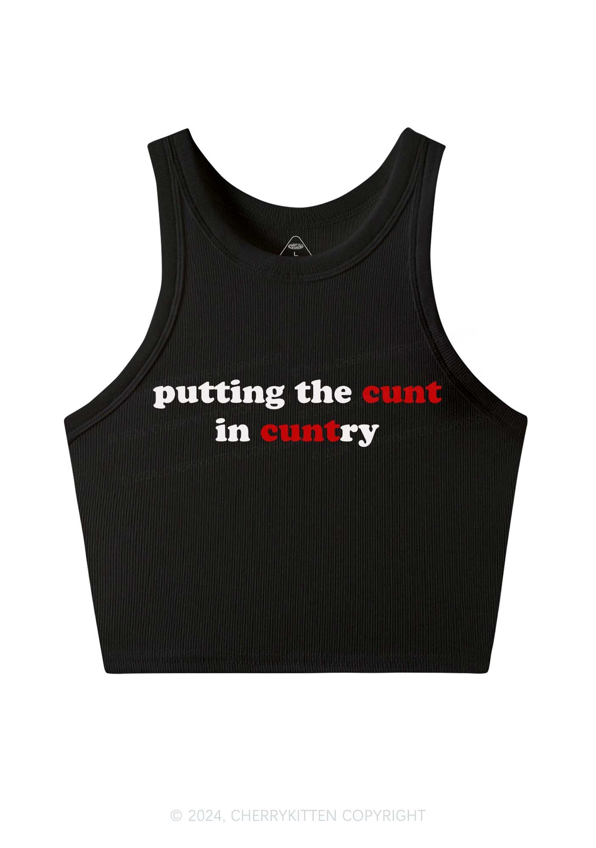 Putting Cxxt In Cuntry Y2K Crop Tank Top Cherrykitten