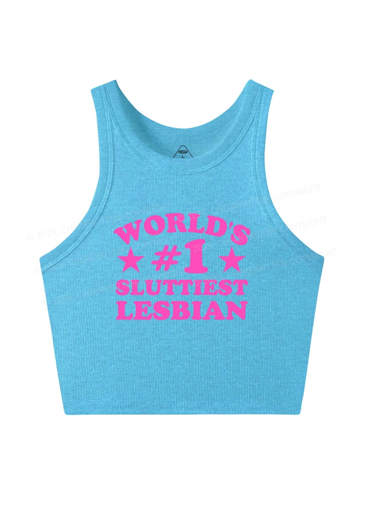 Worlds First Slxttiest Lesbian Pride Y2K Crop Tank Top Cherrykitten